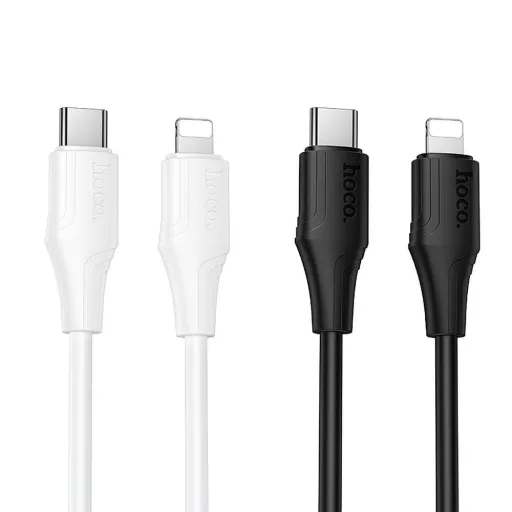 Hoco USB-C – Lightning töltőkábel X124 Silicone 27W 1 m fekete