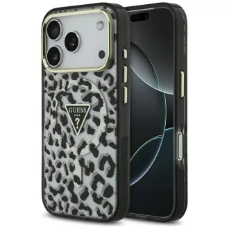   GUESS tok iPhone 17 Pro Max Magsafe kompatibilis GUHMP17XHLEGTGLK (PC TPU W/ Leopard Glitter) Fekete