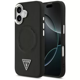   GUESS tok iPhone 17 Magsafe kompatibilis GUHMP17SPSDTSCMK (PU W/ Triangle Logo) fekete