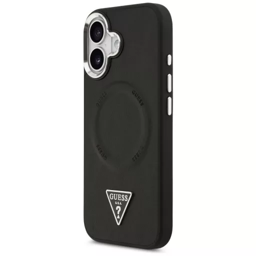 GUESS tok iPhone 17 Magsafe kompatibilis GUHMP17SPSDTSCMK (PU W/ Triangle Logo) fekete