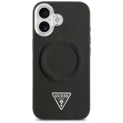 GUESS tok iPhone 17 Magsafe kompatibilis GUHMP17SPSDTSCMK (PU W/ Triangle Logo) fekete