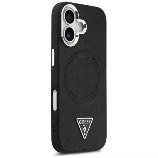 GUESS tok iPhone 17 Magsafe kompatibilis GUHMP17SPSDTSCMK (PU W/ Triangle Logo) fekete