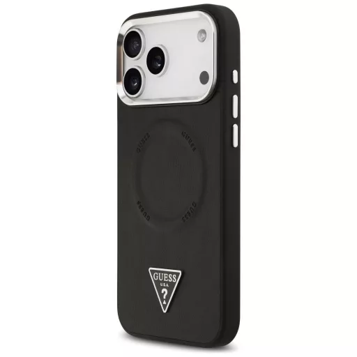 GUESS tok iPhone 17 Pro Magsafe kompatibilis GUHMP17LPSDTSCMK (PU W/ Triangle Logo) fekete