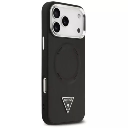 GUESS tok iPhone 17 Pro Magsafe kompatibilis GUHMP17LPSDTSCMK (PU W/ Triangle Logo) fekete
