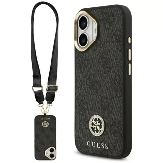   GUESS tok iPhone 17 Magsafe kompatibilis GUHMP17SP4G4DCSK (PU W/ Strass Logo & Big Strap Metal Buttons) fekete