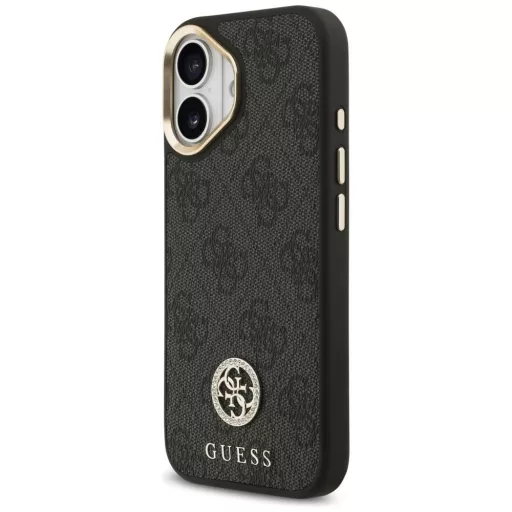 GUESS tok iPhone 17 Magsafe kompatibilis GUHMP17SP4G4DCSK (PU W/ Strass Logo & Big Strap Metal Buttons) fekete