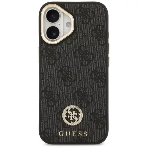 GUESS tok iPhone 17 Magsafe kompatibilis GUHMP17SP4G4DCSK (PU W/ Strass Logo & Big Strap Metal Buttons) fekete