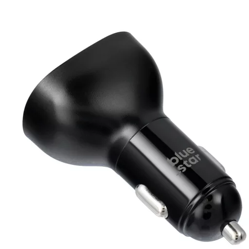 BLUE STAR autós töltő Type-C + USB-A PD QC3.0 AFC PPS SFC2.0 3A 63W fekete