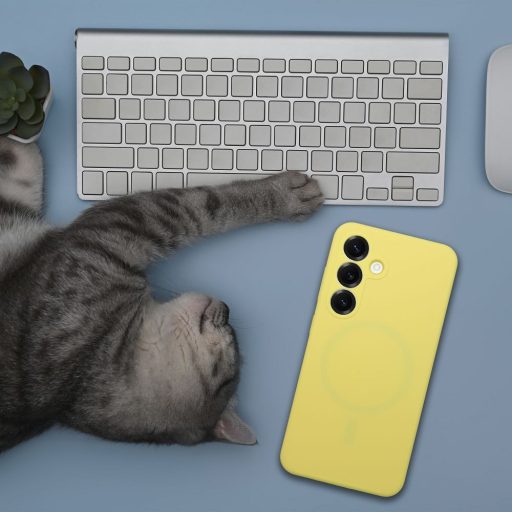 Szilikon tok 2 mm Honor 400 SMART  Magsafe kompatibilis sárga