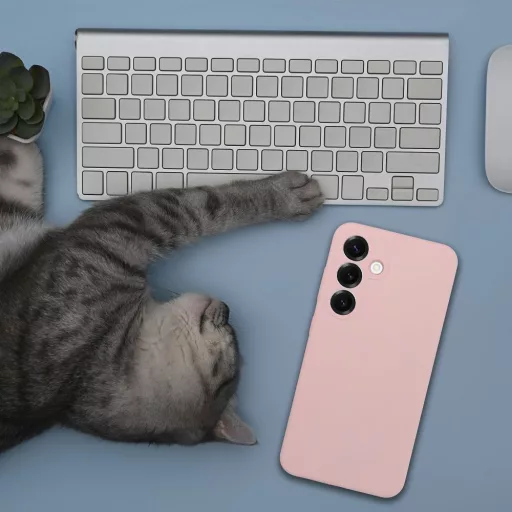 Szilikon tok 2 mm Samsung S26  púderrózsaszín