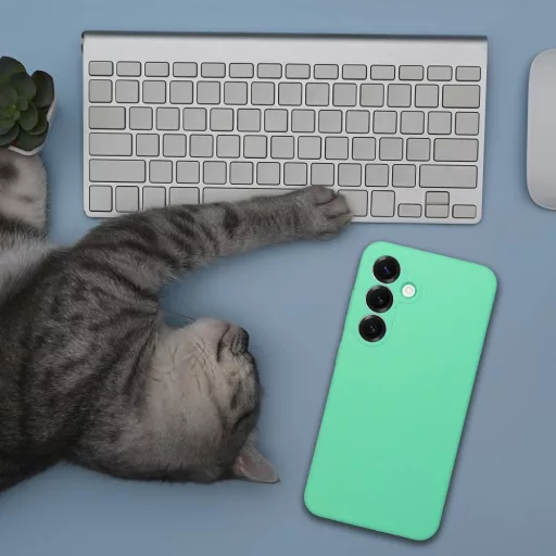 Szilikon tok 2 mm Samsung S26 ULTRA  Magsafe kompatibilis menta