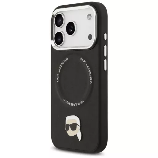 KARL LAGERFELD tok iPhone 17 Pro Magsafe kompatibilis KLHMP17LPSMLRKLK (PU Karl Pin) fekete
