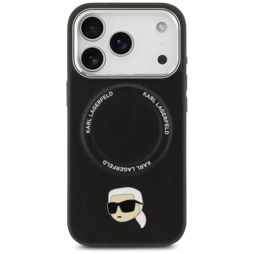 KARL LAGERFELD tok iPhone 17 Pro Magsafe kompatibilis KLHMP17LPSMLRKLK (PU Karl Pin) fekete