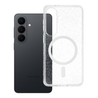   Clear Mag Cover tok Samsung S26  (STR) Magsafe kompatibilis átlátszó glitter