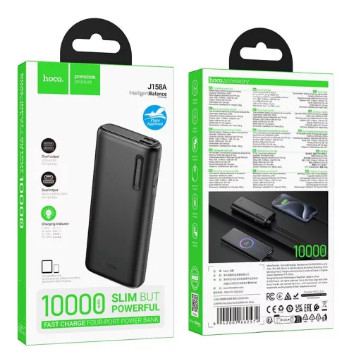 Hoco J158A powerbank 10000 mAh 2A – fekete