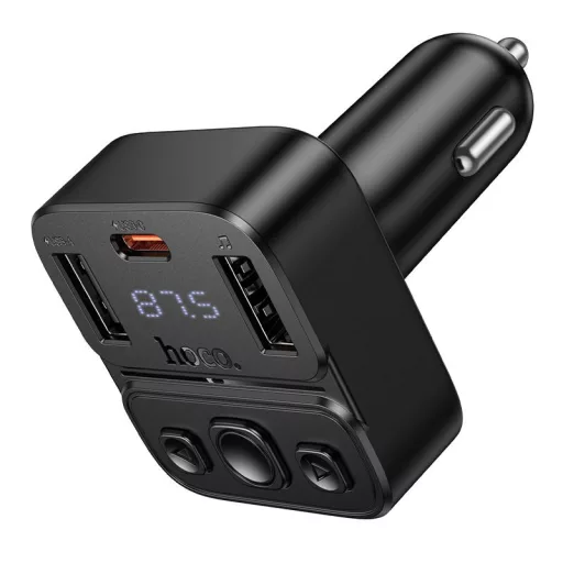 Hoco autós Bluetooth transmitter USB-A + USB-C QC PD 35W E87 fekete