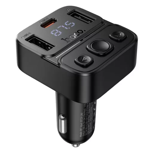 Hoco autós Bluetooth transmitter USB-A + USB-C QC PD 35W E87 fekete