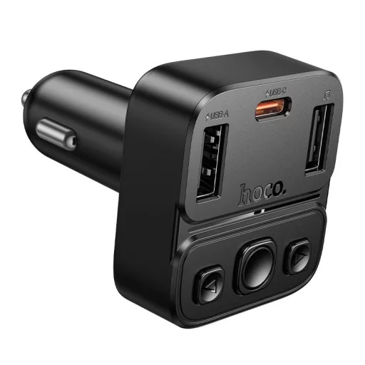 Hoco autós Bluetooth transmitter USB-A + USB-C QC PD 35W E87 fekete