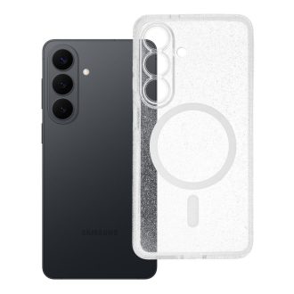   Clear Mag Cover tok Samsung S26  (STR / kameravédős) Magsafe kompatibilis átlátszó glitter