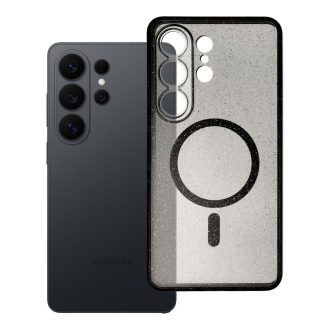   Clear Mag Cover tok Samsung S26 ULTRA  (STR / kameravédős) Magsafe kompatibilis fekete glitter