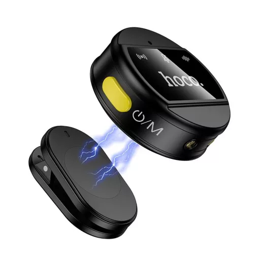 Hoco L22 vezeték nélküli mikrofon 2 az 1-ben Lightning / USB-C fekete