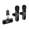 Vezeték nélküli double microphone Lightning / USB C Hoco L20A Fekete