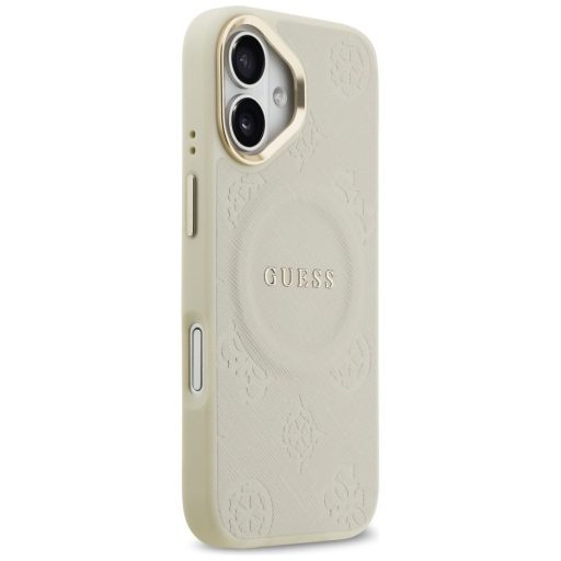 GUESS tok iPhone 17 Magsafe kompatibilis GUHMP17SPSAMSECE (PU W/ Peony Hot Stamp) bézs