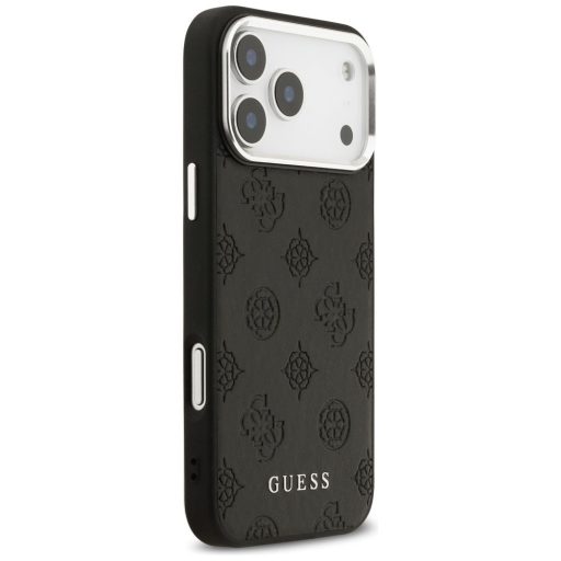 GUESS tok iPhone 17 Pro Max Magsafe kompatibilis GUHMP17XPSPOSSSK (PU W/ Peony Hot Stamp Script) fekete