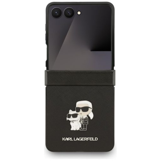KARL LAGERFELD tok SAMSUNG Z Flip7 KLHCZF7SAPKCNPK (Saffiano KC PIN) fekete
