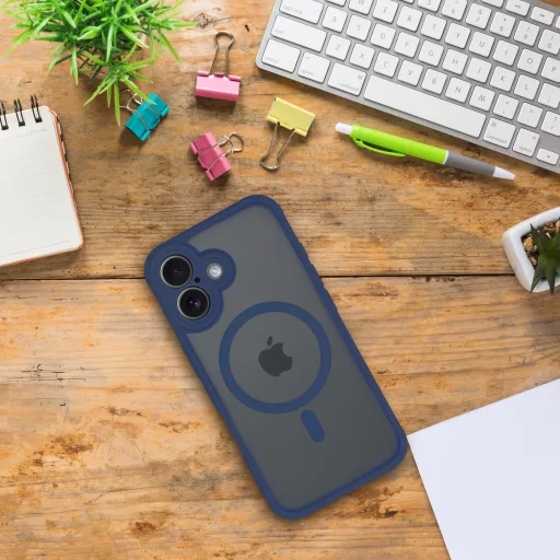 Full Matte Mag Cover tok iPhone 17 PRO MAX  Magsafe kompatibilis kék