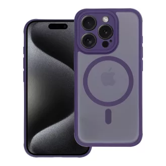   Full Matte Mag Cover tok iPhone 15  Magsafe kompatibilis lila
