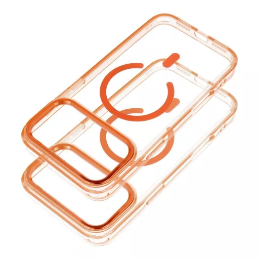 iPhone 17 PRO MAX tok Frame Clear Hybrid Mag Cover MagSafe kompatibilis hermes narancssárga