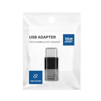 Micro USB – Type-C adapter Blue Star fekete