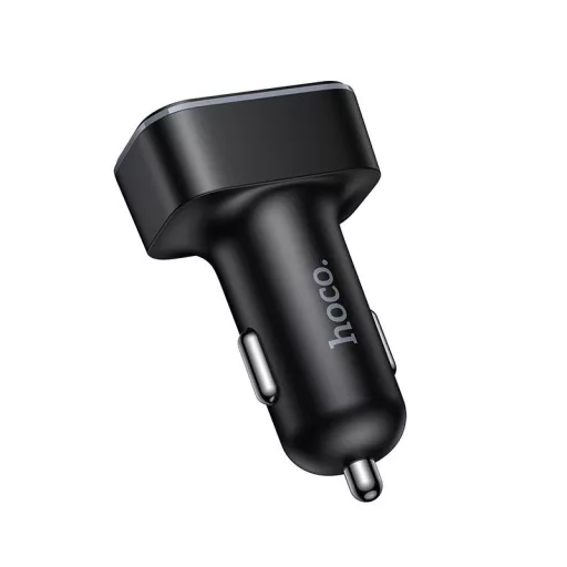 Autós töltő LCD kijelzővel Hoco 2xUSB-A + 1xUSB-C PD QC3.0 42W Z63A fekete