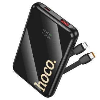   Hoco Q37 powerbank 10000 mAh QC PD 22,5W, beépített USB-C + Lightning kábelekkel – fekete