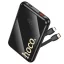 Hoco Q37 powerbank 10000 mAh QC PD 22,5W, beépített USB-C + Lightning kábelekkel – fekete