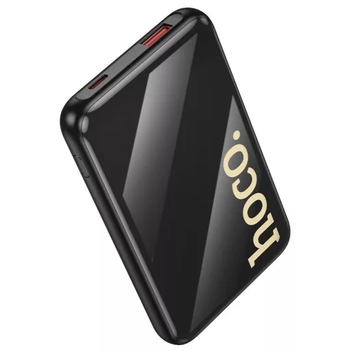 Hoco Q37 powerbank 10000 mAh QC PD 22,5W, beépített USB-C + Lightning kábelekkel – fekete