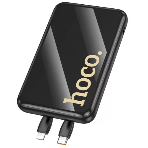 Hoco Q37 powerbank 10000 mAh QC PD 22,5W, beépített USB-C + Lightning kábelekkel – fekete