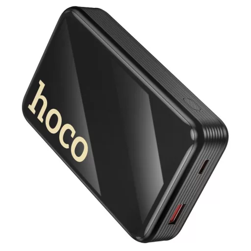 Hoco Q37A powerbank 20000 mAh QC PD 22,5W, beépített USB-C + Lightning kábelekkel – fekete
