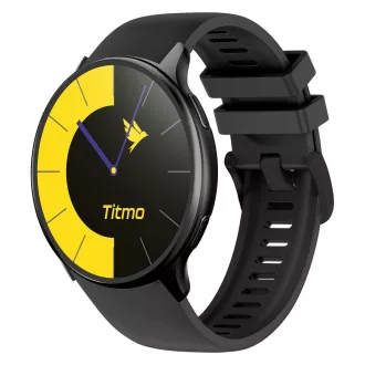   TITMO okosóra O-200 (GPS, AMOLED, Bluetooth hívás, szilikon szíj) fekete