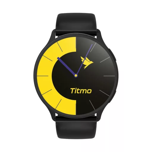 TITMO okosóra O-200 (GPS, AMOLED, Bluetooth hívás, szilikon szíj) fekete