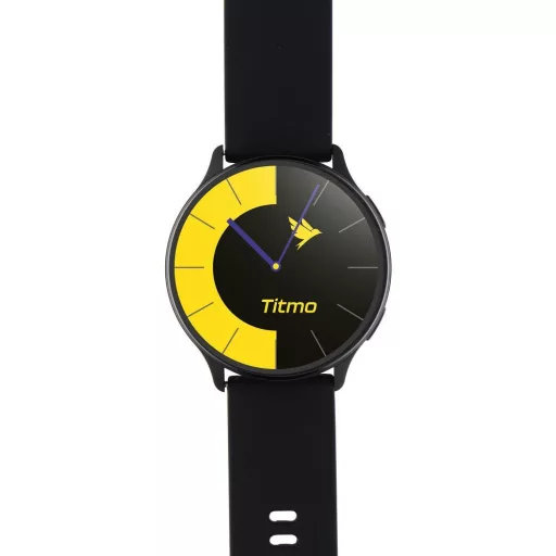 TITMO okosóra O-200 (GPS, AMOLED, Bluetooth hívás, szilikon szíj) fekete