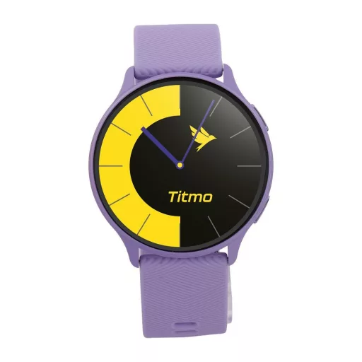 TITMO okosóra O-200 (GPS, AMOLED, Bluetooth hívás, szilikon szíj) levendula