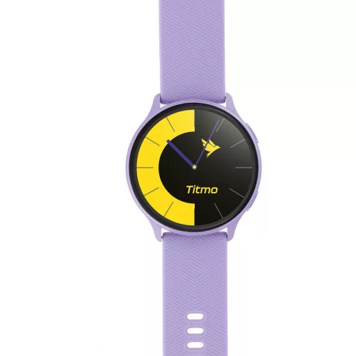 TITMO okosóra O-200 (GPS, AMOLED, Bluetooth hívás, szilikon szíj) levendula