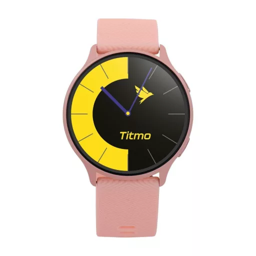 TITMO okosóra O-200 (GPS, AMOLED, Bluetooth hívás, szilikon szíj) rózsaszín