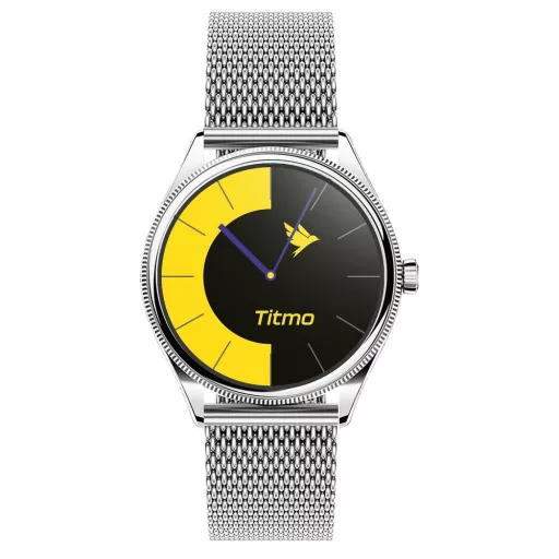 TITMO okosóra O-170 (AMOLED, Bluetooth hívás, rozsdamentes acél ezüst milánói szíj) ezüst