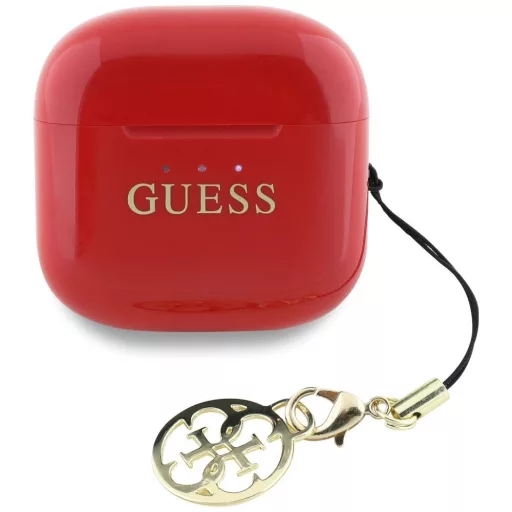 TWS Guess Effect Printed Classic Logo & Charm vezeték nélküli fülhallgató piros