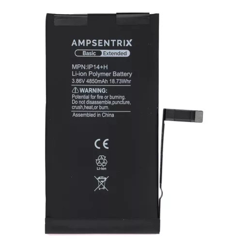 AmpSentrix Basic akkumulátor iPhone 14 Plus készülékhez (emelt kapacitás 4850 mAh)