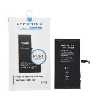   AmpSentrix Basic akkumulátor iPhone 15 Plus készülékhez (emelt kapacitás 4700 mAh)