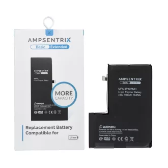   AmpSentrix Basic akkumulátor iPhone 12 Pro Max készülékhez (emelt kapacitás 4400 mAh)